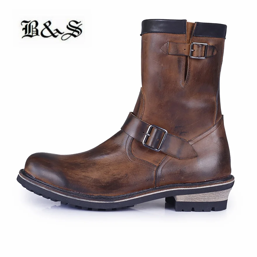 Handmade Retro Goodyear Customize  men's Tooling Wild engineer Motorcycle Boots