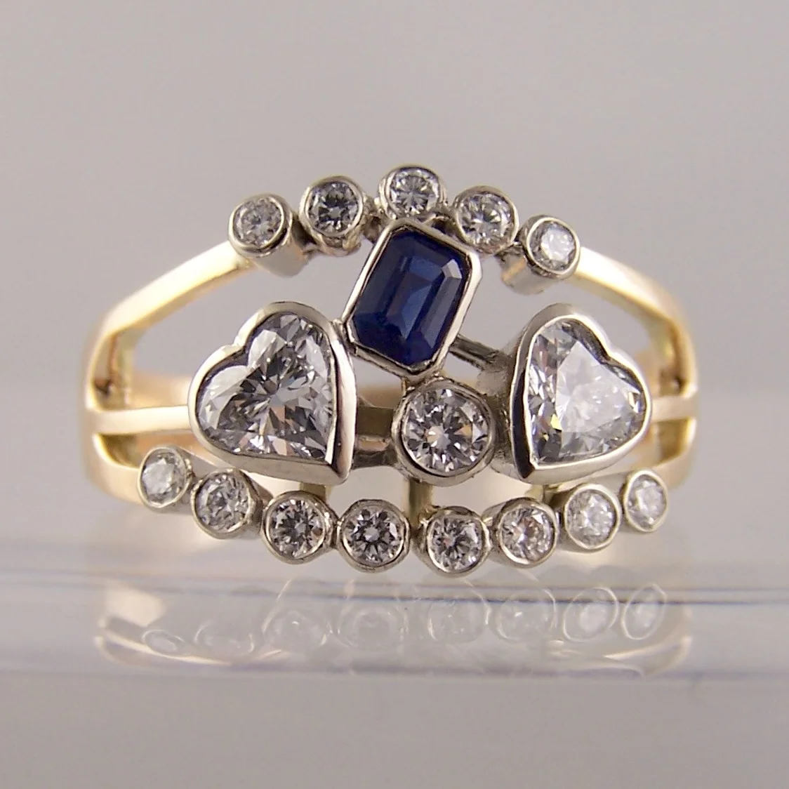 Damen-Ringe mit funkelnder Geometrie, synthetischem Zirkonia, vergoldet, modisch, exquisit, für Bankette, Festivals, Schmuck, Accessoires, Kunsthandwerk