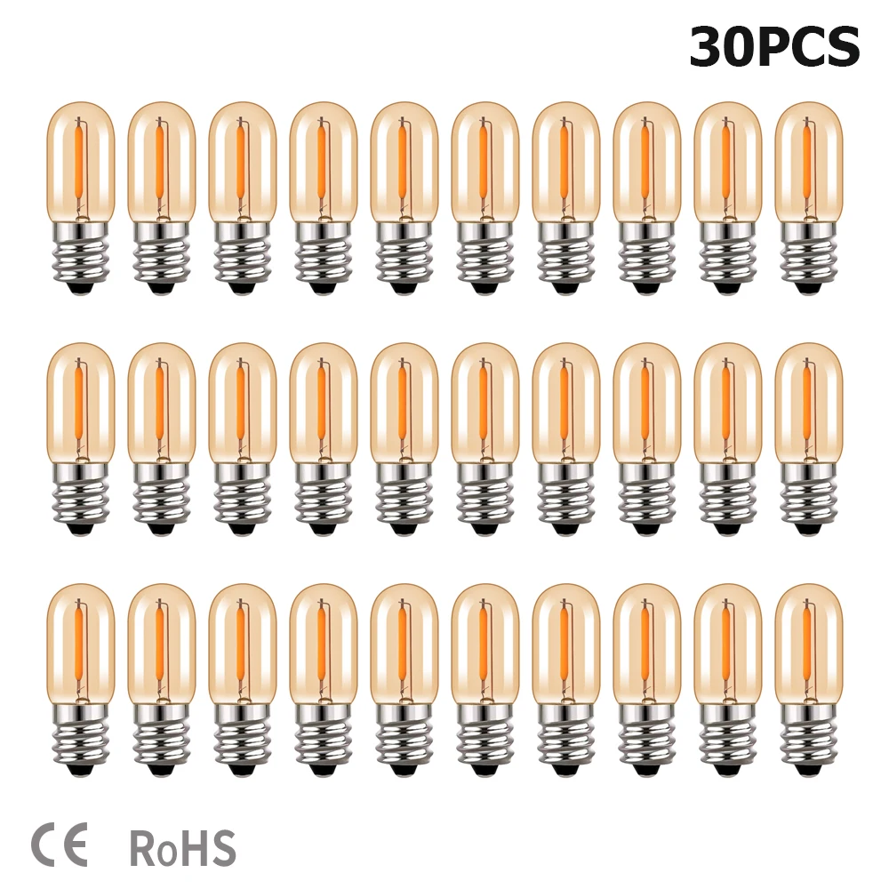 

Retro LED Filament Bulb T16 E12 E14 Amber Glass Edison Lamp 0.6W Warm White 2200k 2700k 220V Light Bulb Vintage Candle Light