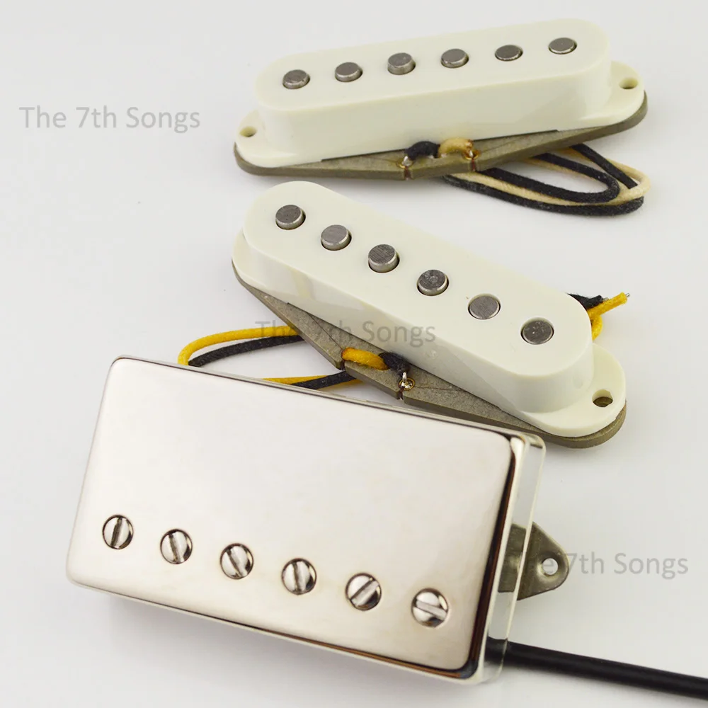 V70 Inspired Alnico 5 Single Coil Guitar Pickups Grey Bottom SSS HSS Bridge Humbucker Pickup Zebra Black Nickel Gold