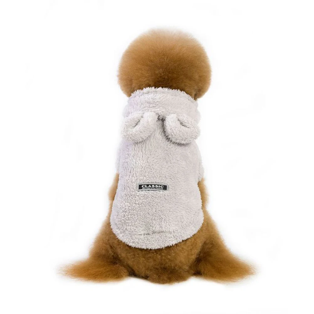 

Stylish No Sleeve Dog Sweater Winter Fleece Coat With Adorable Bear Ears Cute Pet Clothes Buckle Closure For Everyday Use