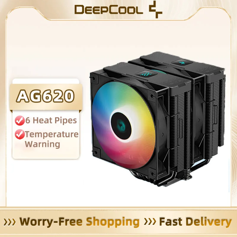 Кулер для процессора DeepCool AG620, 120 мм, с 6 тепловыми трубками, радиатор для процессора LGA 1700 150x1200 AM4 AM5