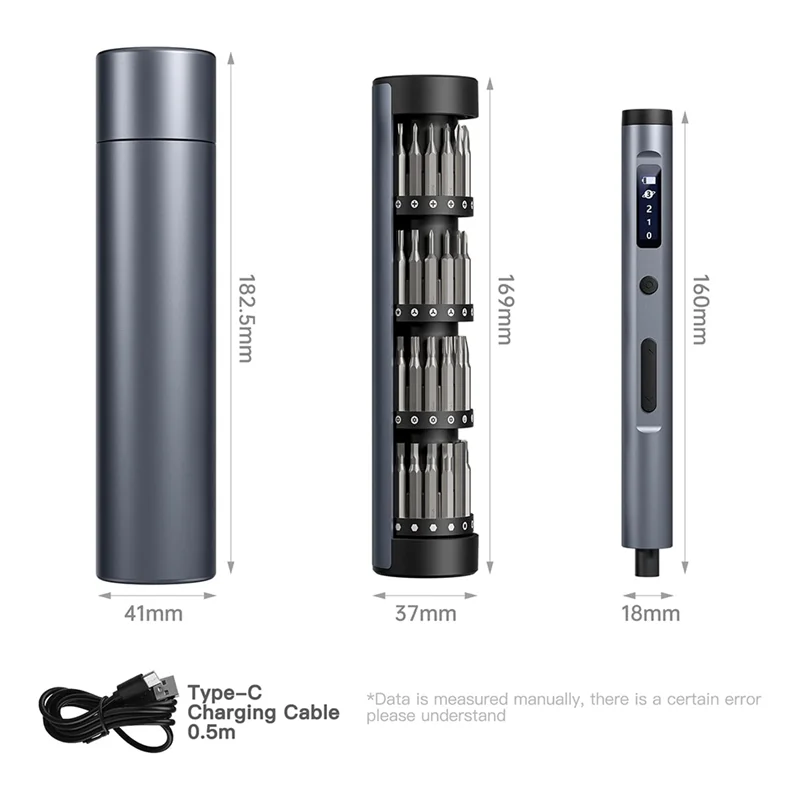 ABKS-Mini chave de fenda elétrica sem fio 62 em 1 conjunto, 4 luzes LED, torque de 3 níveis-para laptop/PC/telefone/relógio/câmera
