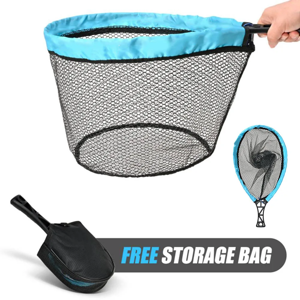 

28 см складная ручная сеть для ловли форели нахлыстом, портативная рыболовная снасть, прочная ручка из ПВХ, прочное металлическое сетчатое кольцо