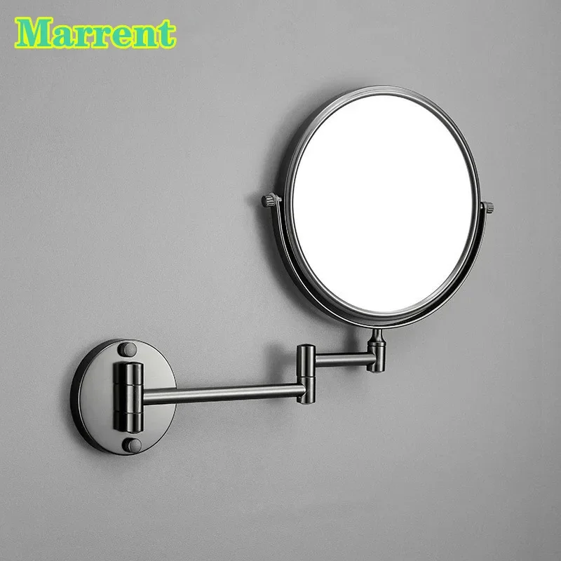 

Magnifying Bathroom Makeup Mirrors Wall Mounted 8 Inches Round Aluminum Bath Mirror for Comestic with Foldable Extending Arm