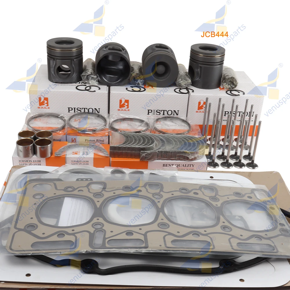 For JCB 444 JCB444 Overhaul Rebuild Kit Piston Rings Full Gasket Set Main Bearing Engine Parts Bushing 320-09210 103*3+2.5+4