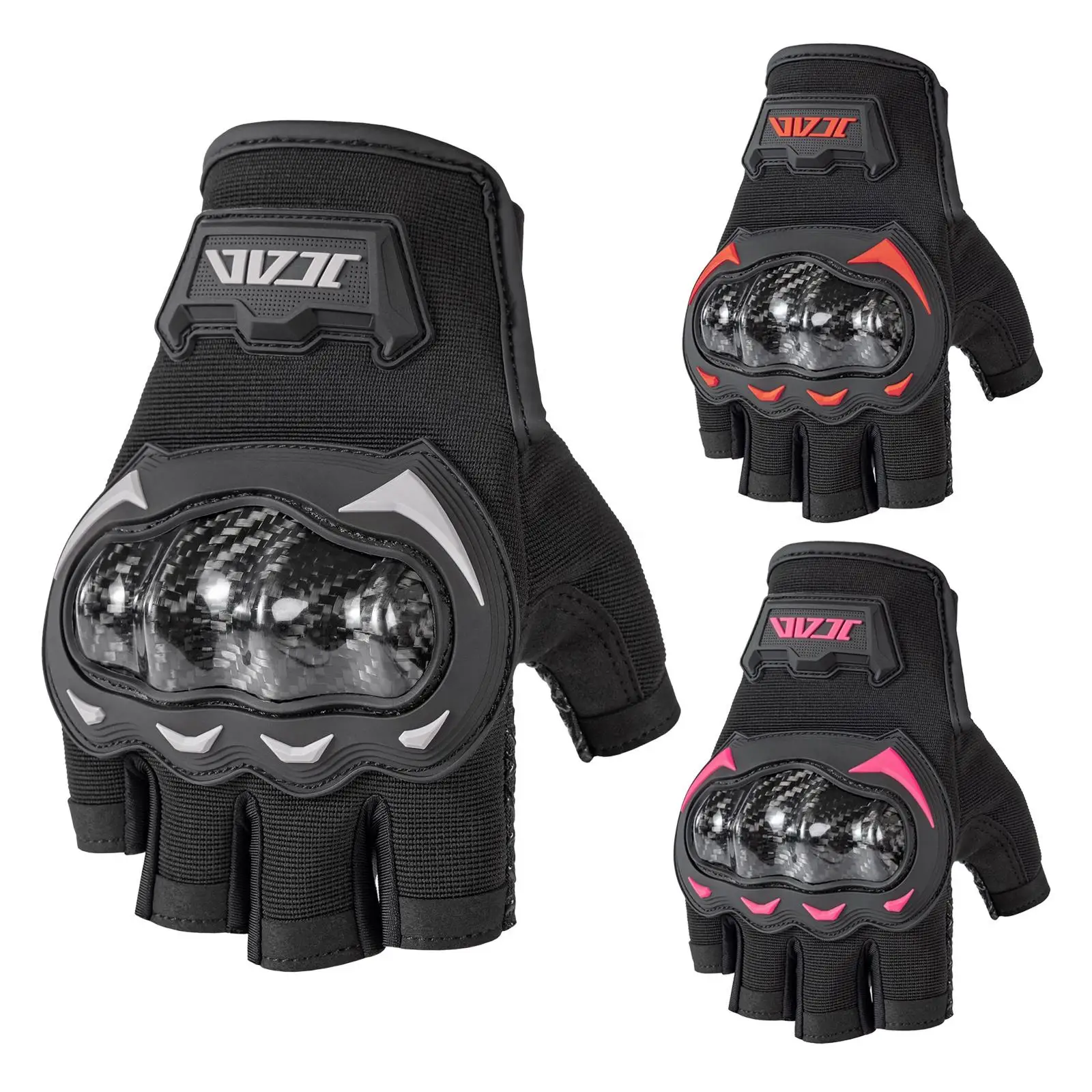 

JCAA Summer Breathable Motorcycle Gloves Carbon Fiber Half Finger Motorcyclist Gloves ATV MTB Cycling Gloves Anti-fall Moto