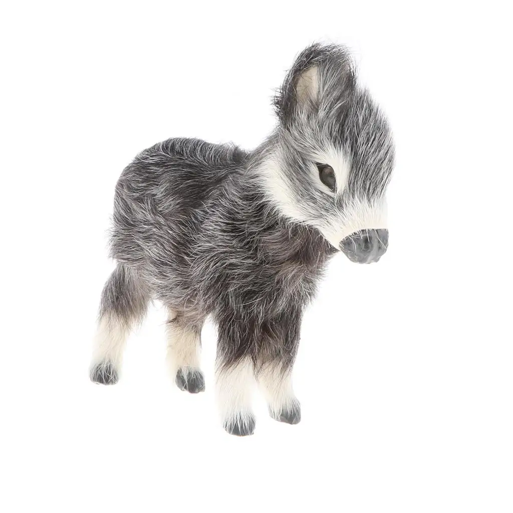 Lifelike Small Burro Animal Toy Handicraft Collection Home Ornament