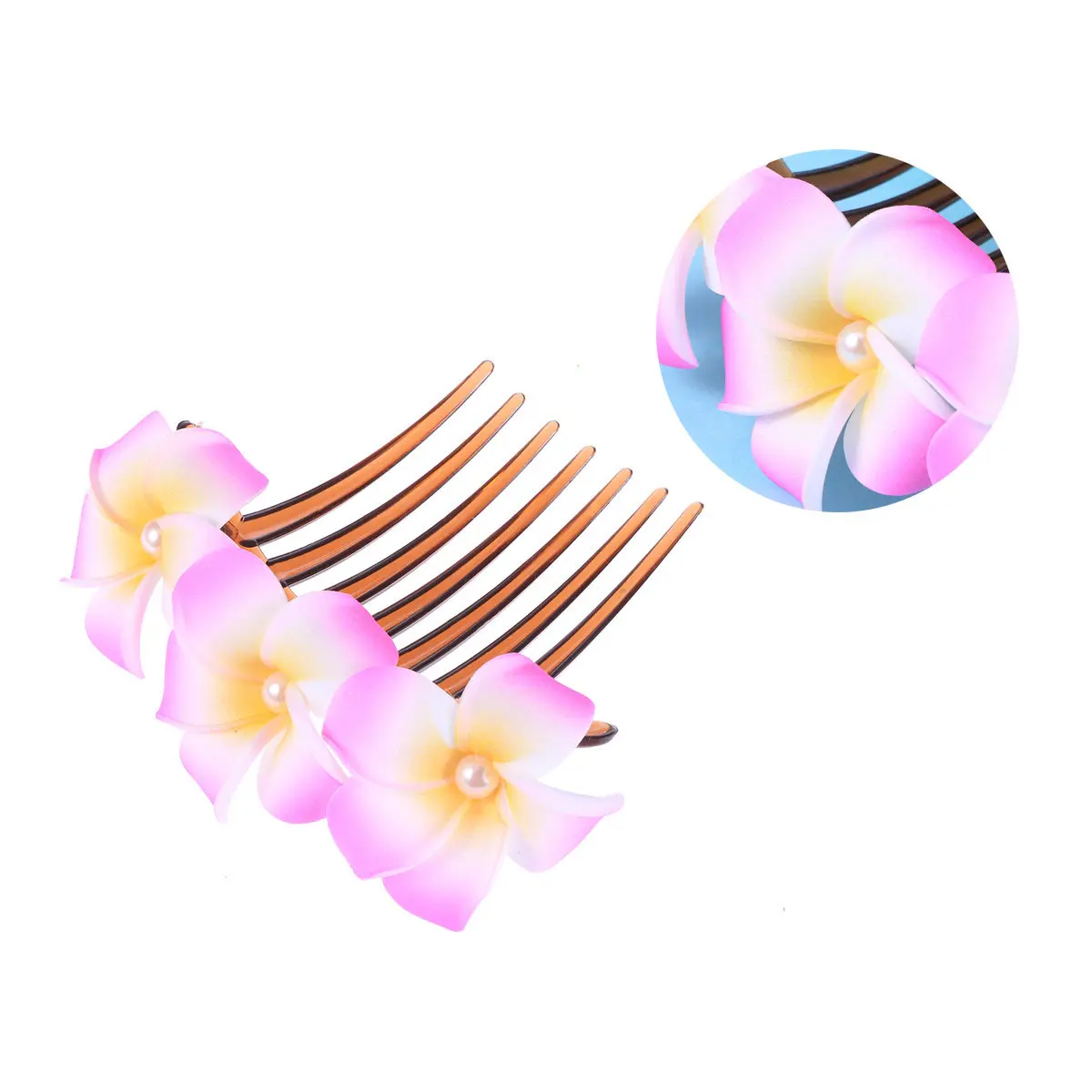 White Pearl Flower Bridal Hair Comb Handmade Wedding Headpiece for Bride Bridesmaid Party Hairpin Bridal Headdress