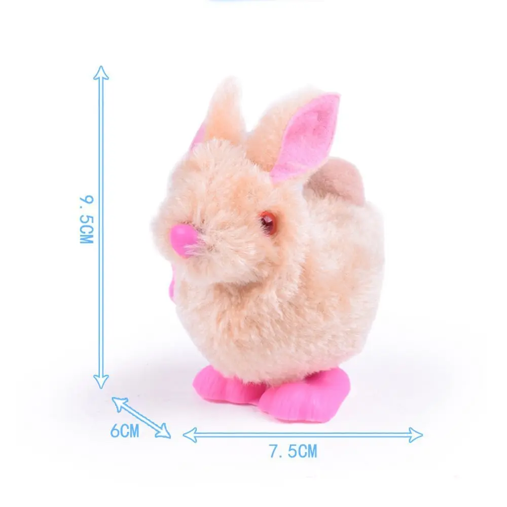 Plush Cartoon Clockwork Spring Kids Wind-up Classic Toys Hobbies Jumping Rabbit Model