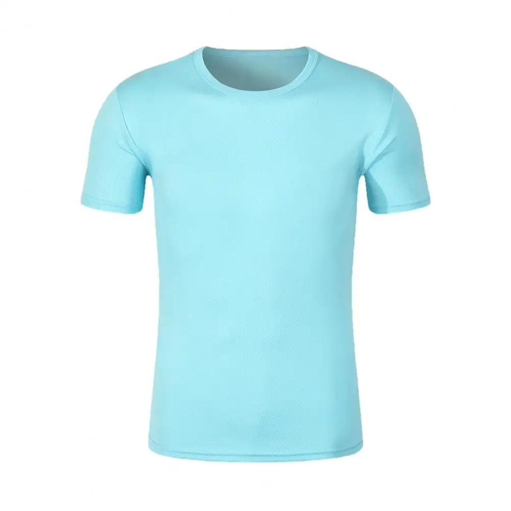 Quick drying T-shirt Unisex Short Sleeve Sport T Shirt Trainer Running T-Shirt Solid Color Breathable Women Men Tee Top S to 4XL