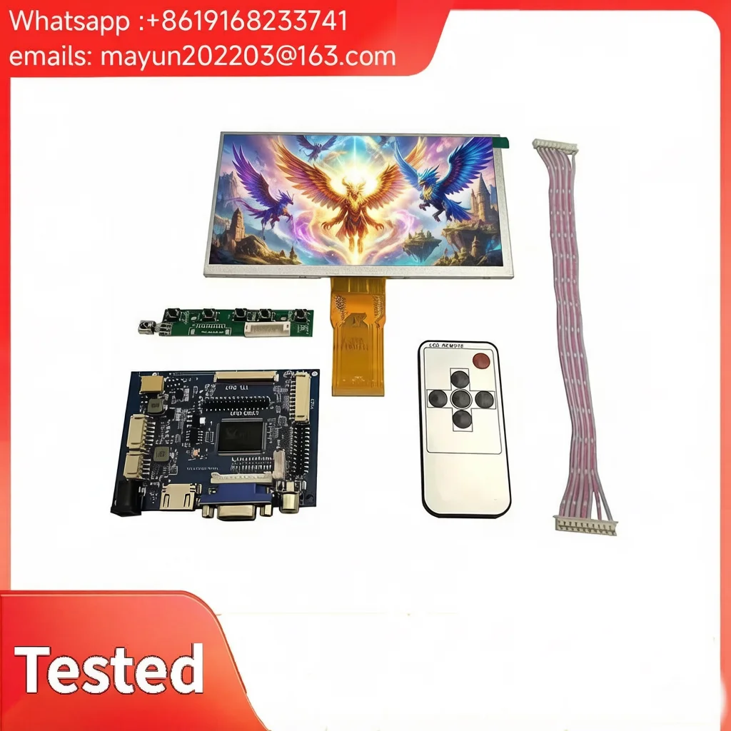 

7 Inch 1024×600 TFT LCD Screen Panel 7300101463 50Pin Display Monitor with HDMI VGA Driver Control Board