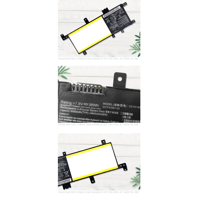 ل Asus A580U X/R542U V587U FL8000U بطارية الكمبيوتر المحمول C21N1634 7.6v 4800mah