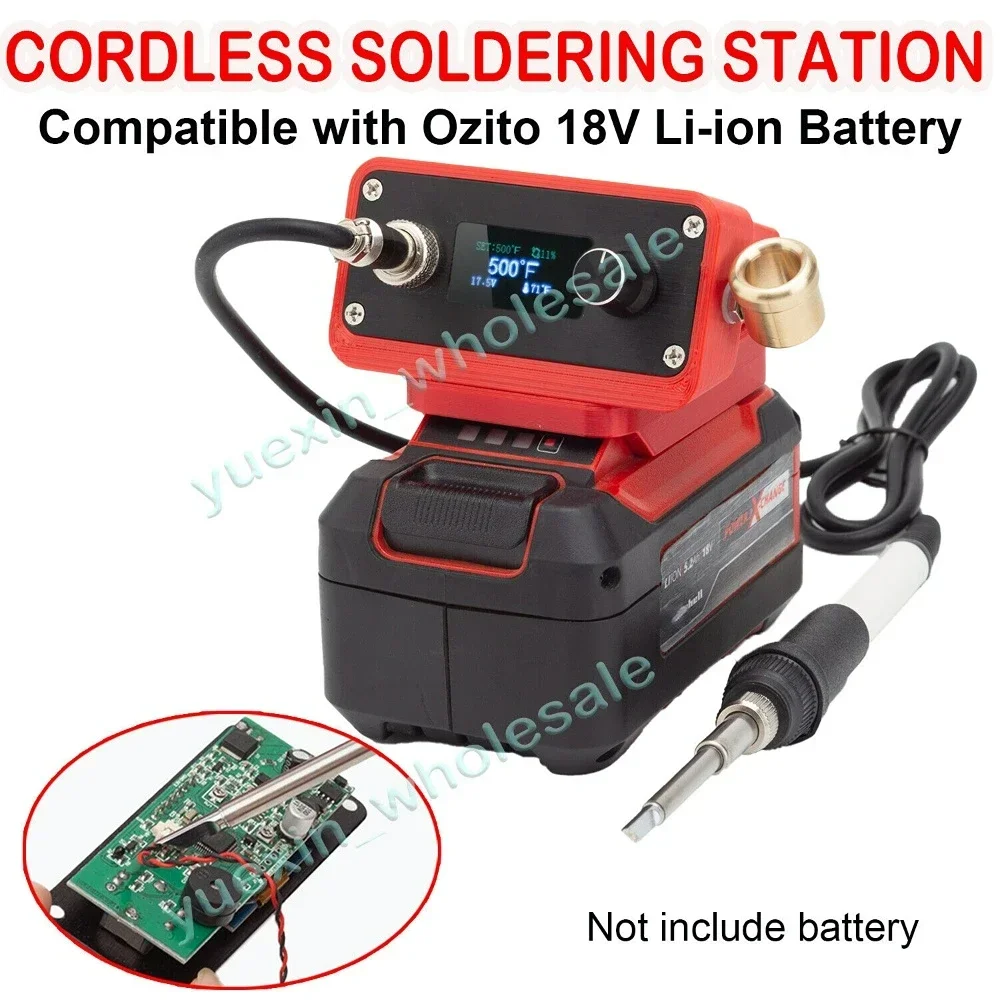 OLED Digital T12 Soldering Station Electronic Soldering Iron Tip For Ozito 18V Lithium Battery (Not include battery)