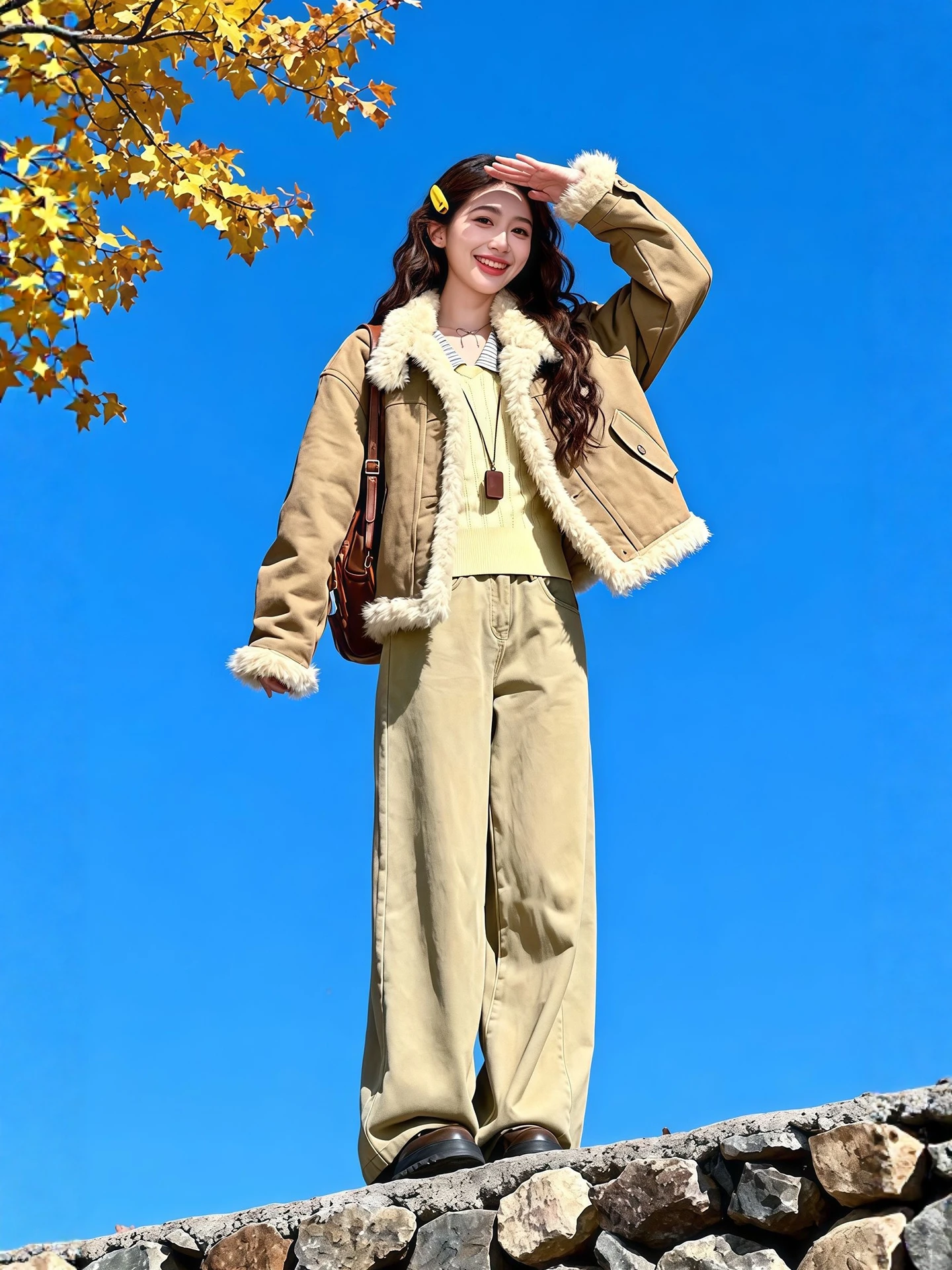 

plus Size Winter Faion Set for Women Cotton Jaet Knitted Sweater Wide Leg Pants Retro Sle Tee Piece Ensemble Warmth