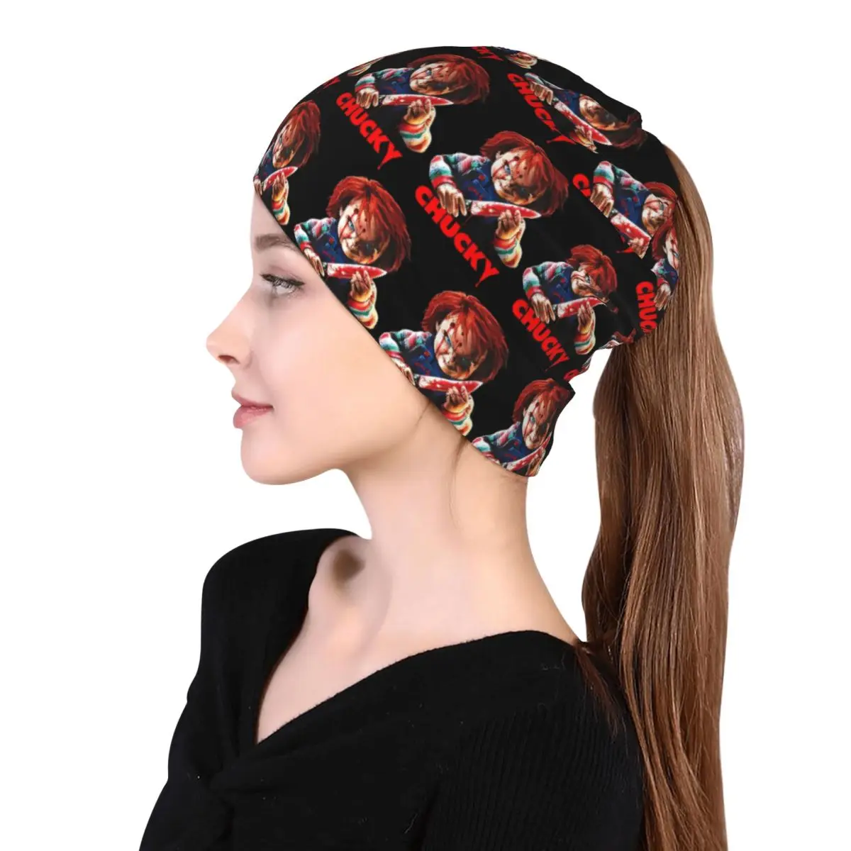 Bride Of Chucky Horror Film Movie Bandana Neck Cover Mask Scarf Multifunction Face Mask Beanies Hat for Unisex Adult All Season view 5