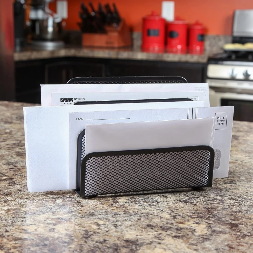 منظم مكتب منظم البريد المكتبي منظم المستندات منظم الورق حامل الملفات المعدنية منظم الدفتين #3