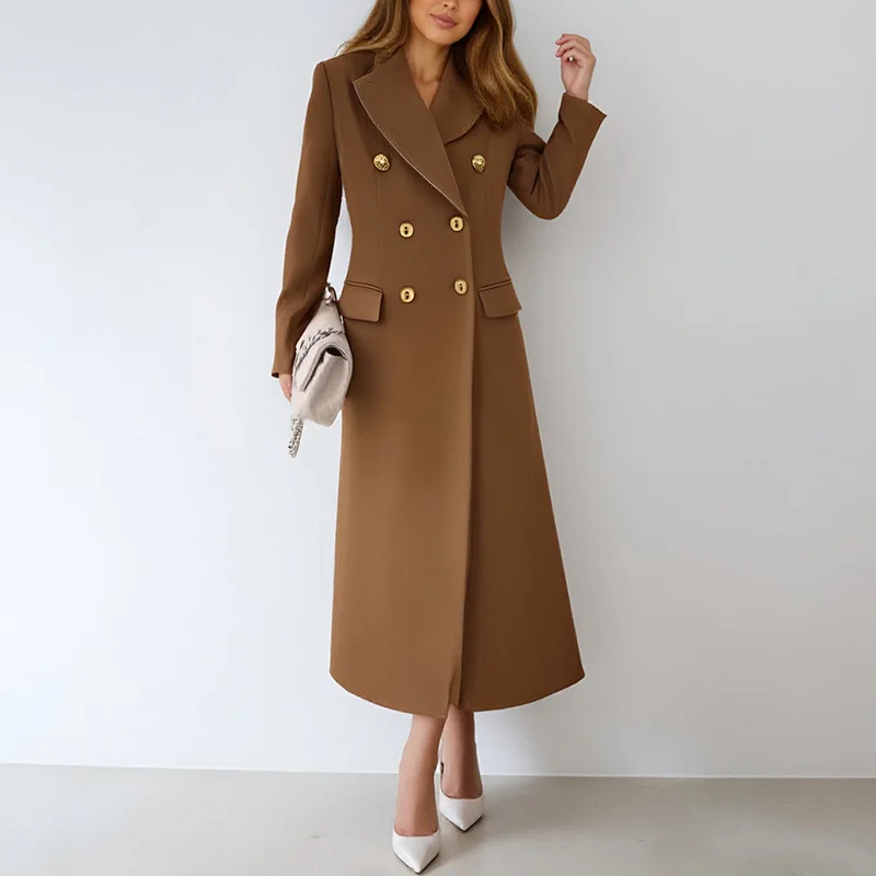 

Elegant Solid Color Women Blazer 2025 Autumn New Fashion Office Commute Splicing Design