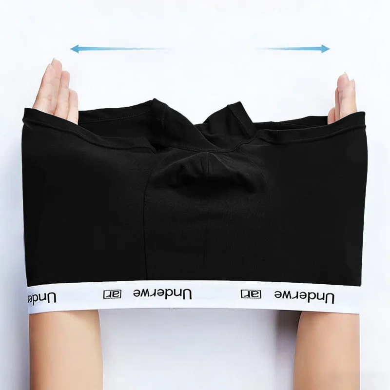 3PCS Men's Soft Breathable Boxer Briefs Elastic Waistband Mid Waist Underwear Male Comfortable Casual Daily Underpants