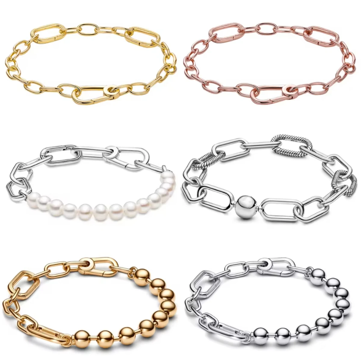 

925 Sterling Silver Original Me Bracelet Fit Brand Me Charm Beads Fashion Round Beads Women femme Bracelet Jewelry 2025 Hot