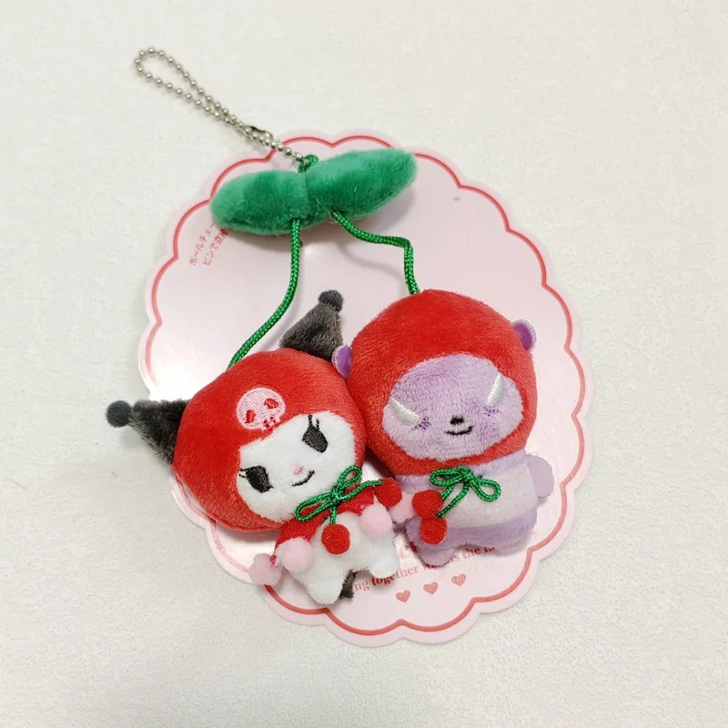 Olá Kitty Sanrio Figuras De Pelúcia, Broche De Pelúcia Cherry Cinnamoroll, Kuromi Pom Pom Purin, Pingente Suave Kawaii, Brinquedos Bonitos