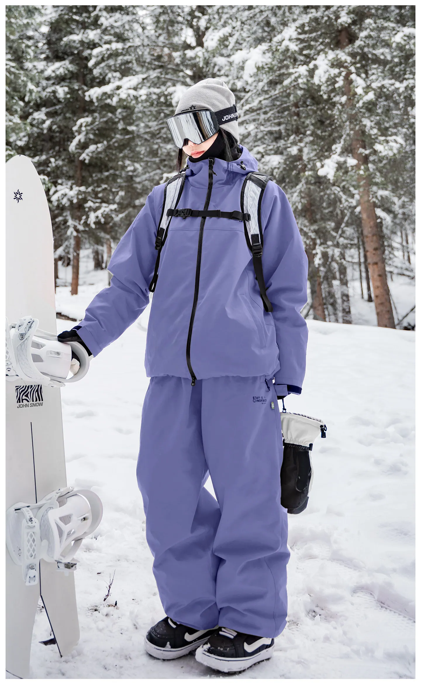 John Snow 2025 Neuer Ski-Anzug für Paare, Einzel- und Doppelmodell, locker geschnitten, wasserdicht, wärmeisolierend, Skihose und Skijacke – Detail 35