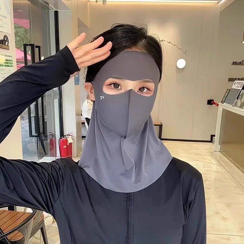 

1Pcs Summer Full Face Mask Sun Protection Men Women Face Mask for Outdoor Travel Ice Sense Breathable Elastic Facekini