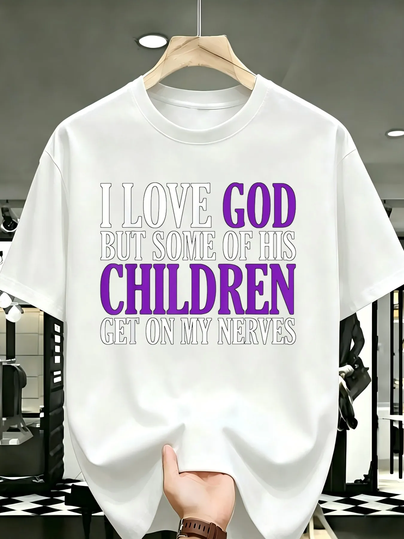 I love God, but some of God's people are bothering me. T-shirt for both men and women, 2026 summer short sleeved printed T-shirt