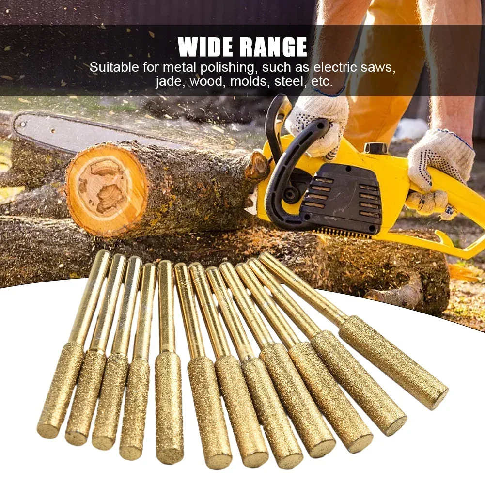 チェーンソー研ぎ器,高品質のアクセサリー,真新しい部品,3サイズ,4個,4.8mm, 5.5mm, 12個