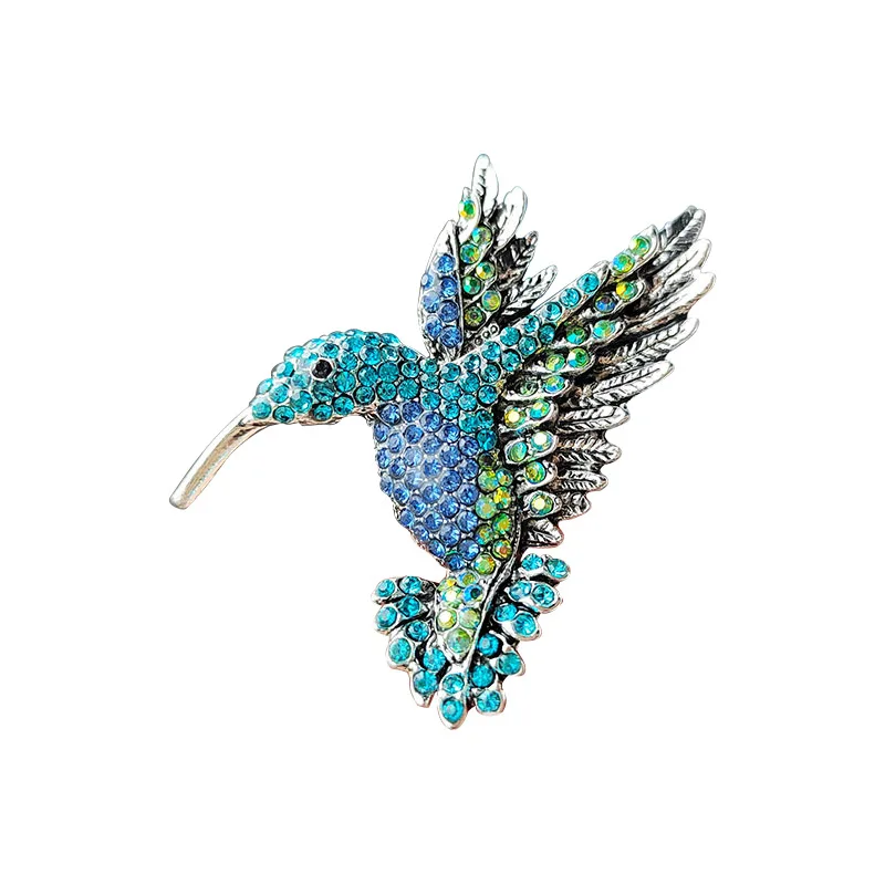 

Retro Colorful Rhinestone Hummingbird Brooches For Women Men Trendy Animal Brooch Pins Clothes Suit Accessories Jewelry Gifts