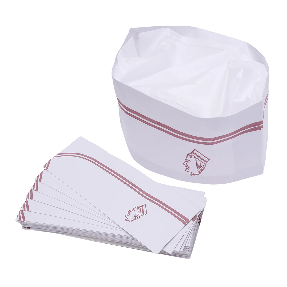 50 tappi da chef in carta, copricapo leggero usa e getta per la ristorazione, cucina professionale, cottura, cucina, taglia unica