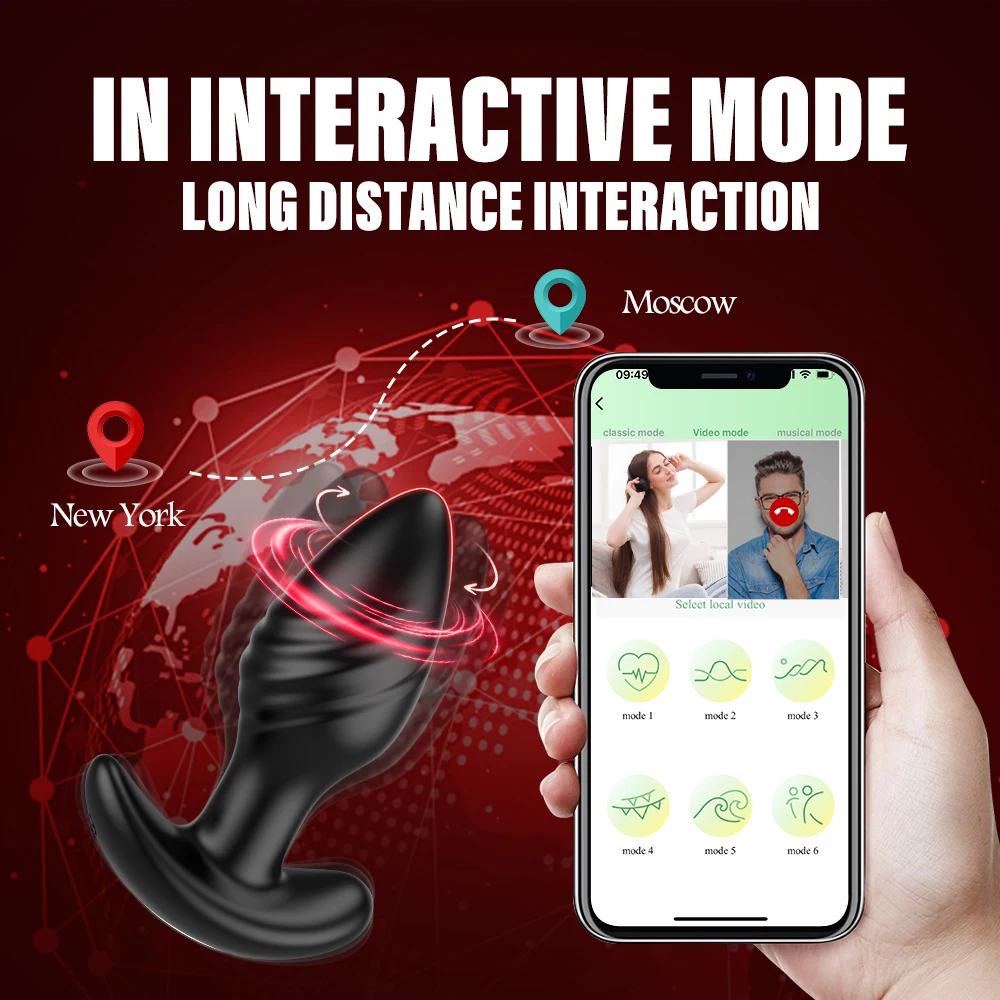 360° Rotating Butt Plug Anal Plug Vibrator Prostate Massager Sex Vibrating Sex Toys for Men Women Long Distance Control Buttplug