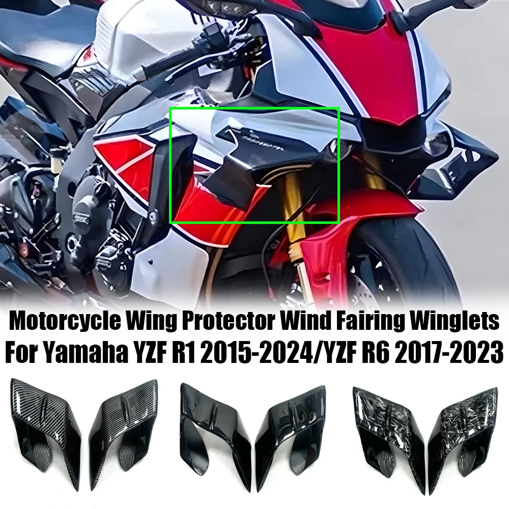 

Motorcycle fixed wing cover, For Yamaha YZF-R1 2015-2024 YZF R6 2017-2023 aerodynamic frame, new wing air guide spoiler aileron