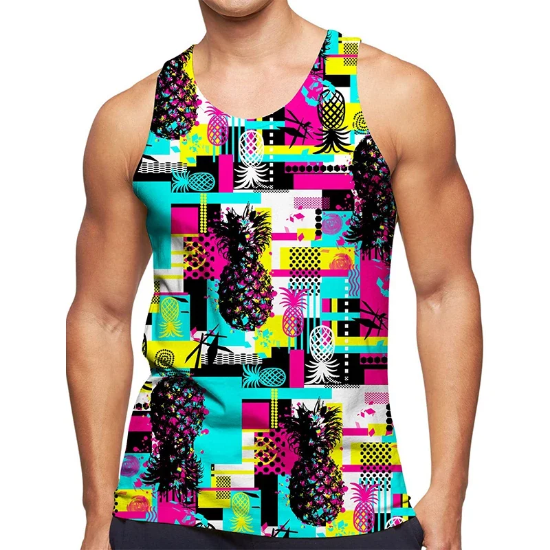 3D Fantasy Abstract Graffiti Figure Tank Top Gym Clothing Men Summer Streetwear Basketball Vest Quick Drying Sleeveless Y2k Tops