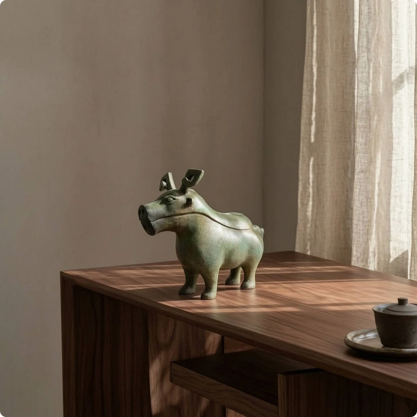 Fantasy Beast Sculpture Stylized Resin Animal Sculpture Statue Mythical Figurine Whimsical for Art Collectors, Living Room