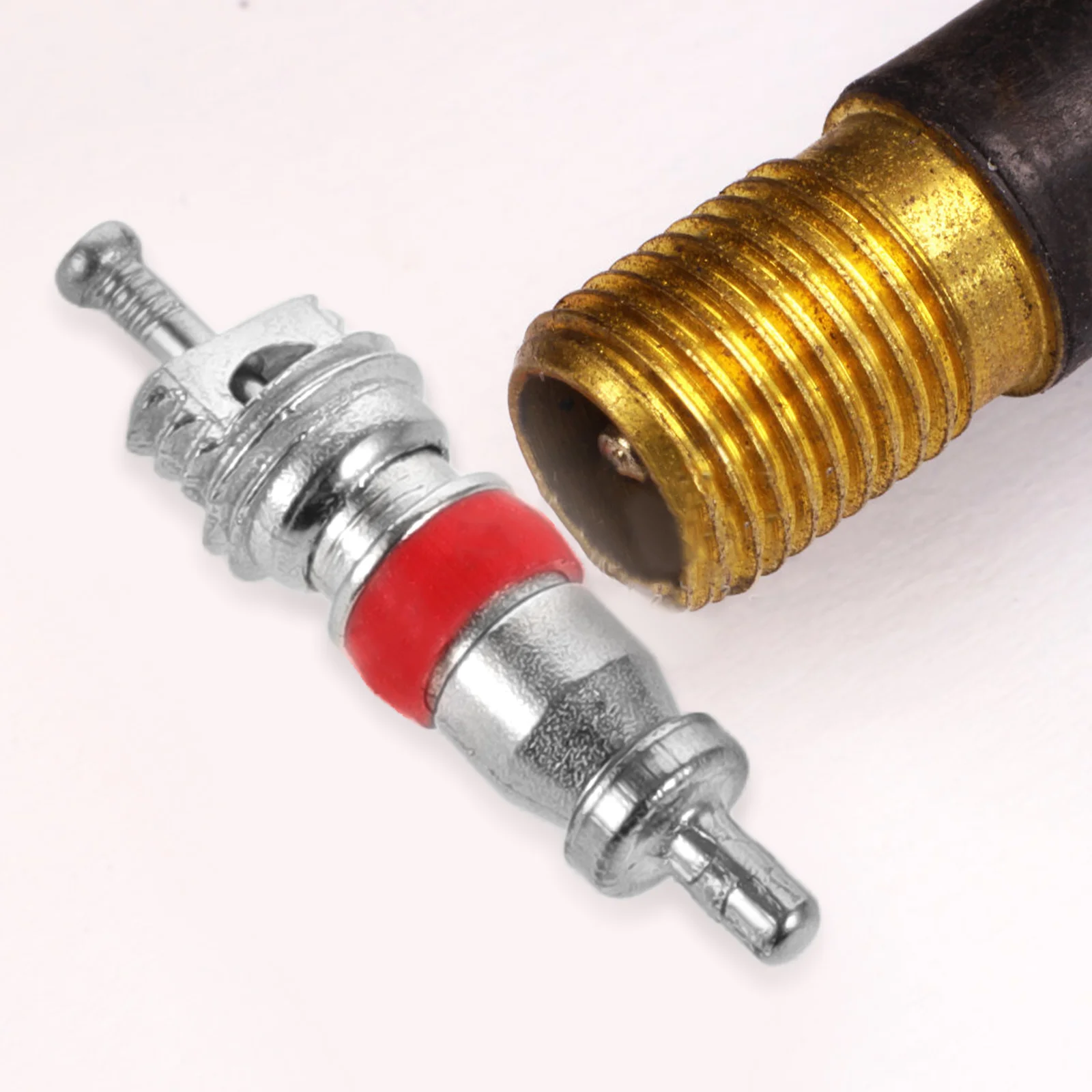 

100pcs Tire Valve Core Stem Nickel Plated Heavy Duty Movable Spring Loaded Seal Car Truck Motorcycle Bicycle ATV Tyre Repair