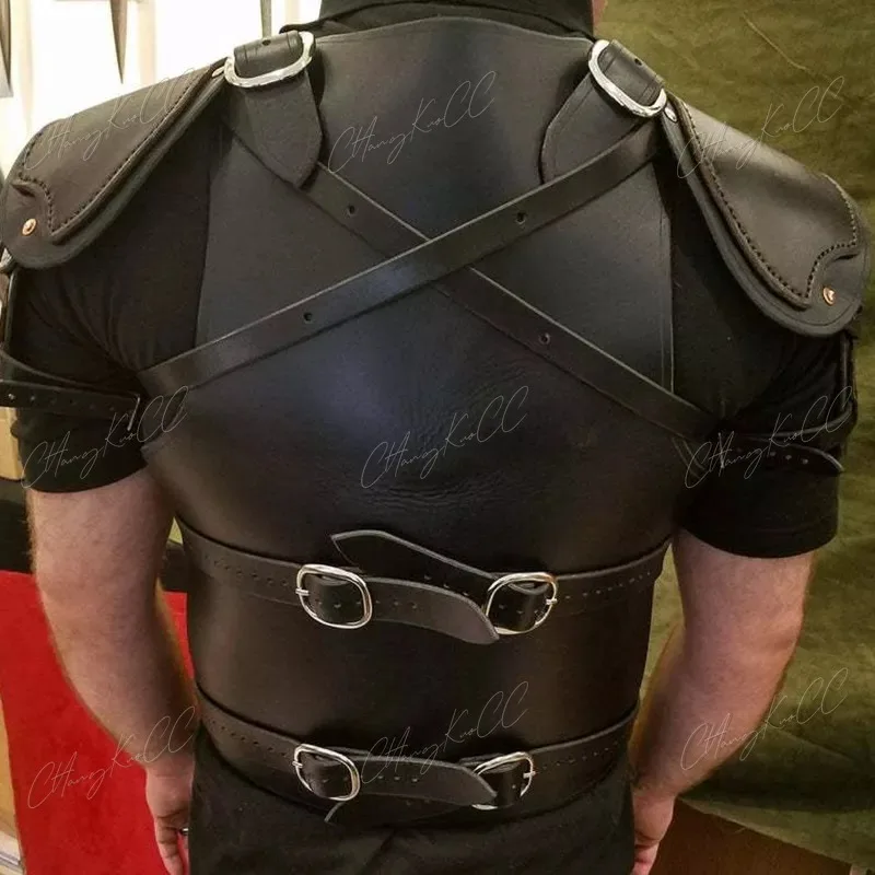 Middeleeuwse Steampunk Pu Leren Vest Voor Mannen Pantser Oorlog Larp Ridder Krijger Pantser Romeinse Boogschutter Fantasie Cosplay Kostuum Accessoires