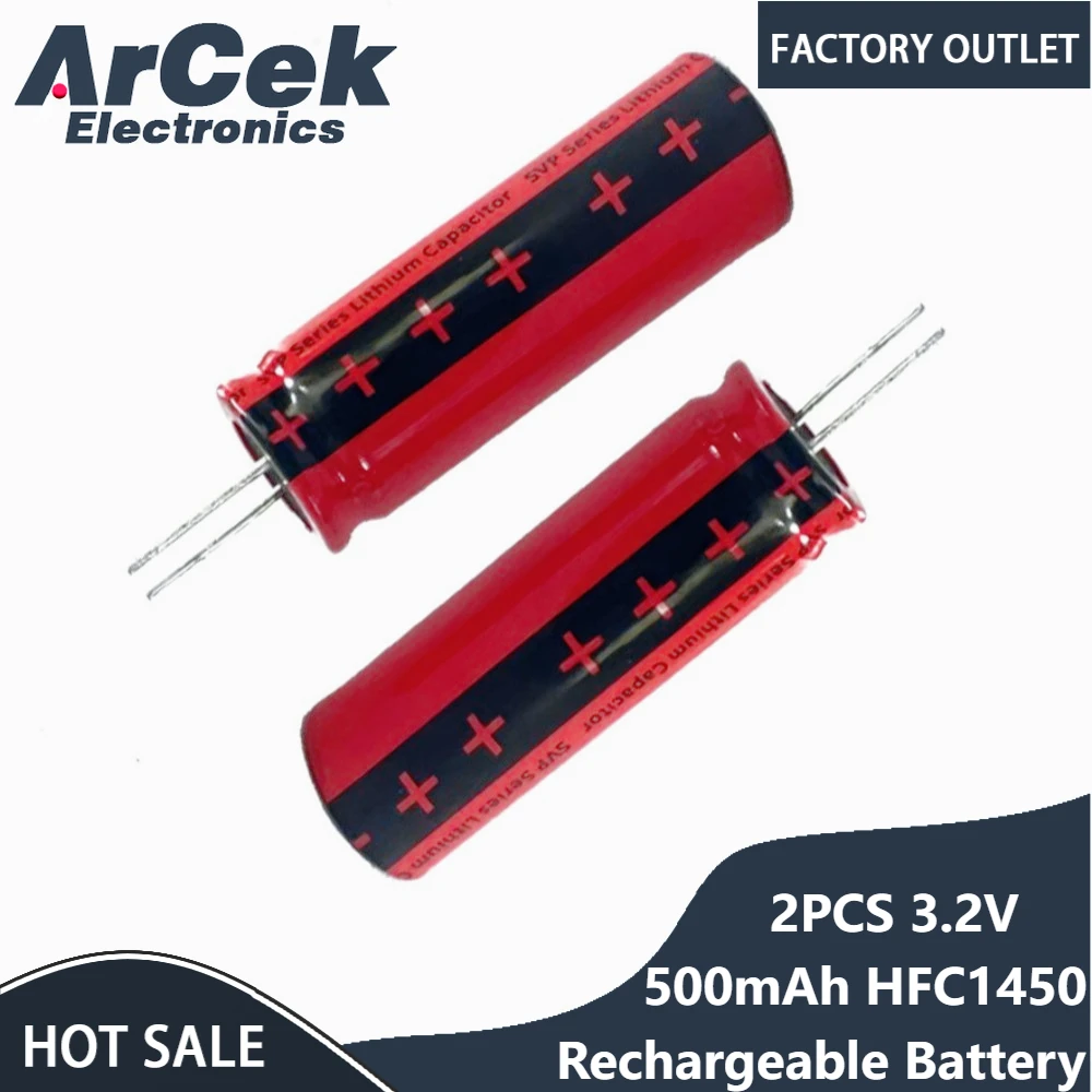 2 uds 3,2 V 500mAh HFC1450 batería recargable de alta velocidad 10C fosfato de hierro y litio LiFePo corriente máxima 5A