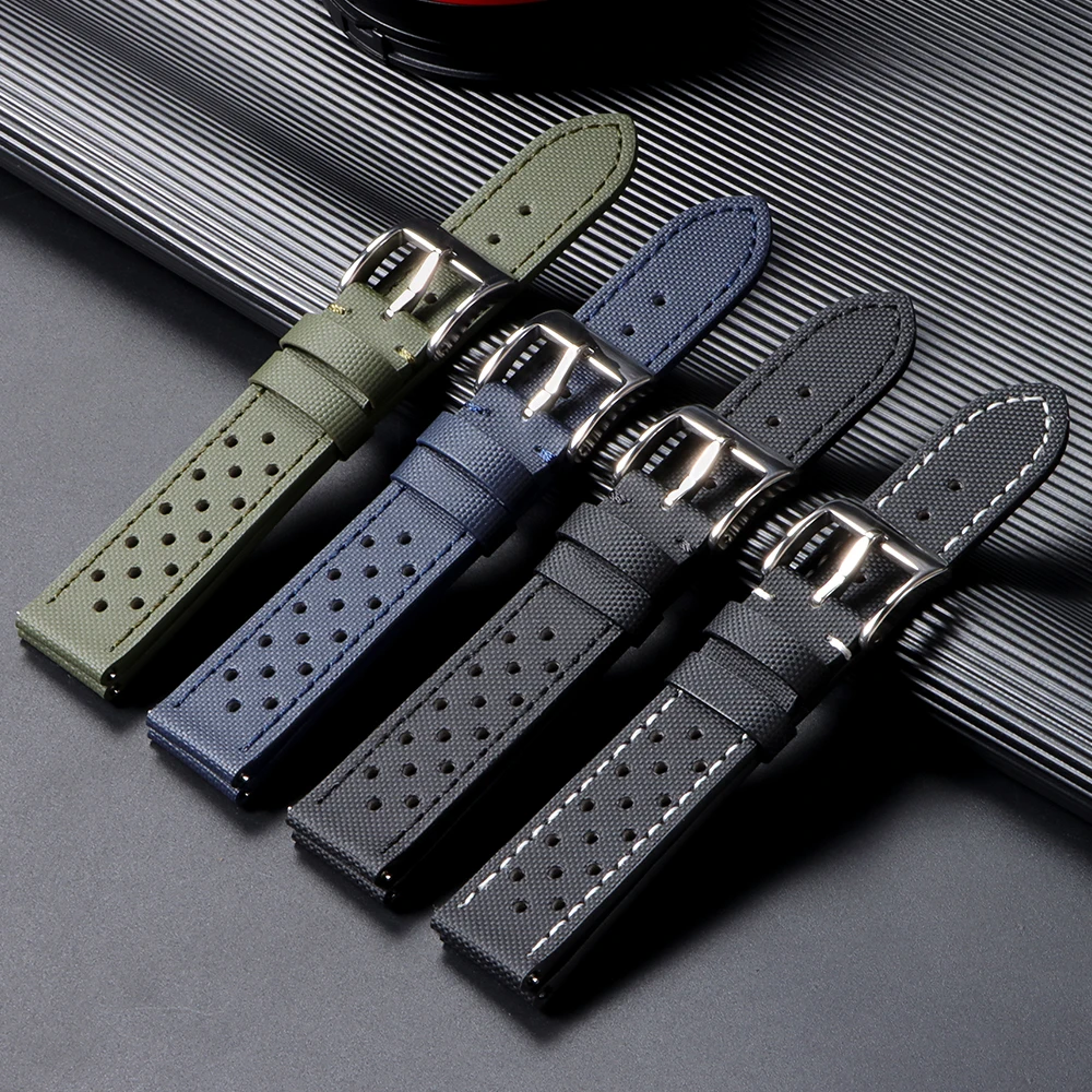 20mm 22mm Sailcloth Straps for Blancpain for Omega for Seiko Divers Watches Men Women Nylon Waterproof Quick Release Watch Bands
