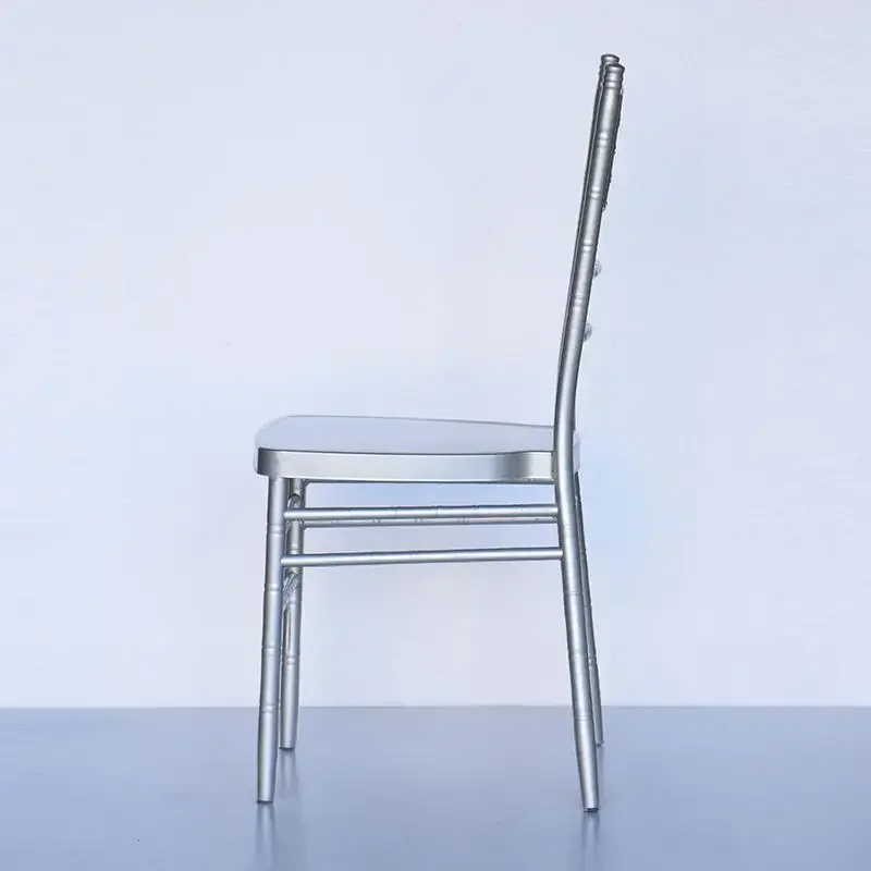 

Modern minimalist silver metal restaurant wedding hotel banquet hall chairs in European style