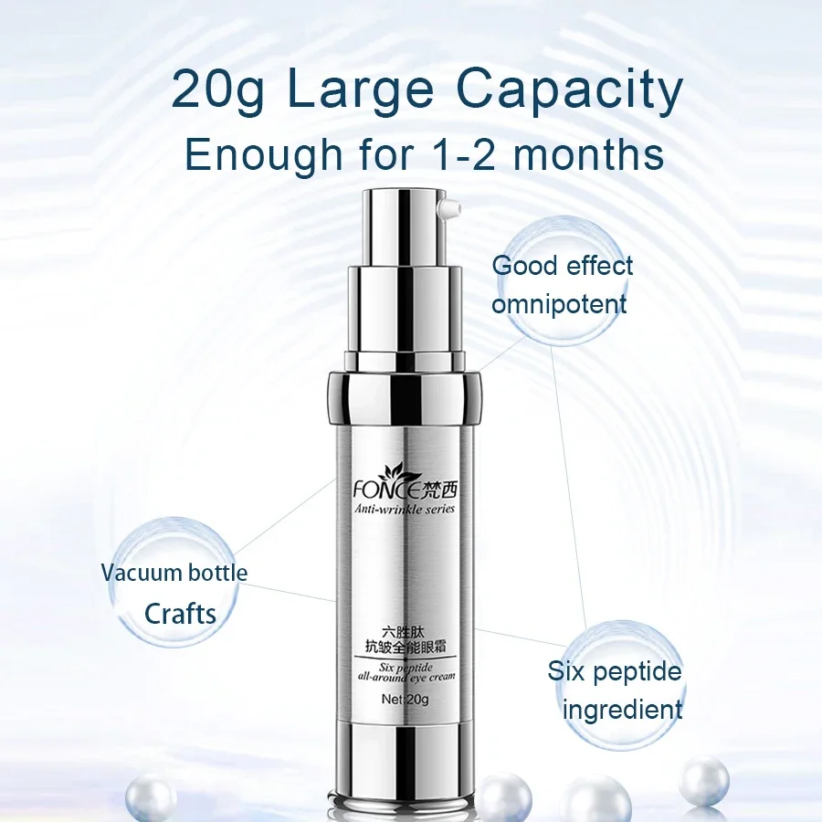 Korean Skin Care Anti Wrinkle Eye Cream Six Peptides Serum Anti Aging Remover Dark Circle Bag Firming Nourish Eye Balm Mask 20g