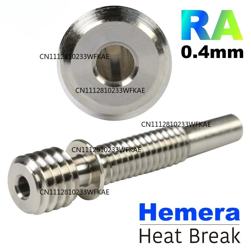 2pcs All-Metal Stainless Steel / Titanium Alloy Hemera Heat Break TC4(Grade5) Throat Heat Break For 1.75mm Hemera Extruder