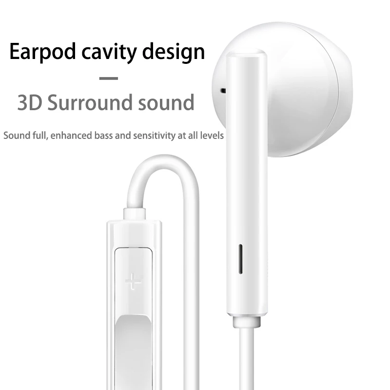 Type C Earphone CM33 Earbuds stereo In Ear Volume Control WIth Mic for Huawei Mate 10 20 30 40 Pro P50 P40 P30 P20 Pro Nova 8 SE