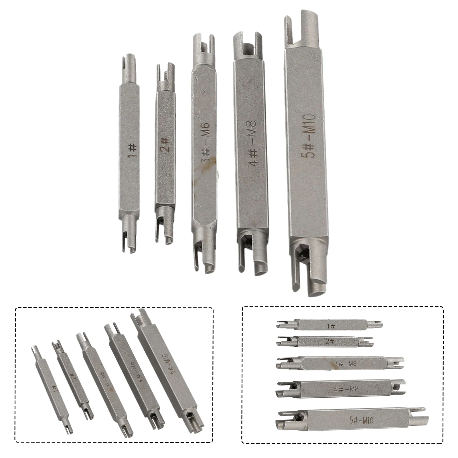 M5 M6 M8 M10 Broken Tap Extractor Set 5PCS Hex Double Head Screw Remover Tool For Stripped Bolt Damage Repair Hand Tools Kit