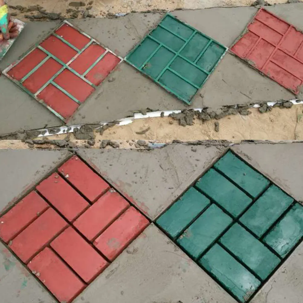 

Plastic DIY Path Maker Mold 8-Grid Cement Brick Molds for Garden Paving Unique Pattern Design Concrete Paving Mold