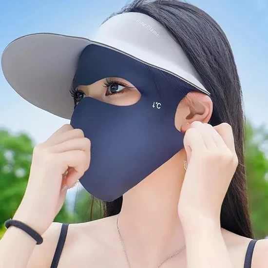 

Летняя полнолицевая маска для защиты от солнца для мужчин и женщин, дышащая эластичная маска Ice Sense для путешествий на открытом воздухе
