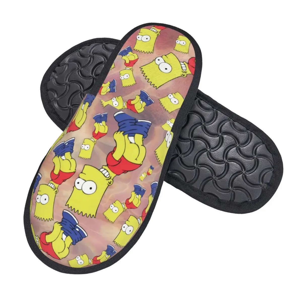 Custom Print Women The Simpsons Bart House Slippers Cozy Warm Memory Foam Fluffy Slipper Indoor Outdoor Shoes