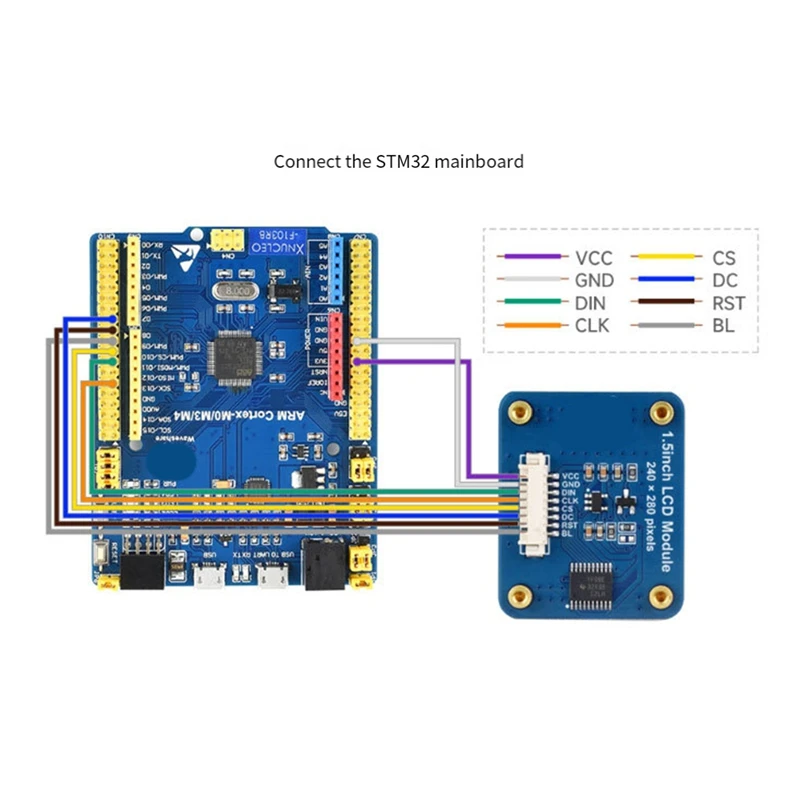 IPS 1.5 Inch 8PIN SPI TFT LCD Display Screen Module NV3030B Controller 240(RGB)X280