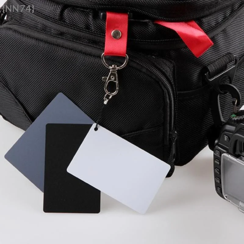 【Ja】Professional Exposure & Color Calibration Card - 3-in-1 (White, Black, 18% Gray) Pocket Size with Strap for Digital Cameras