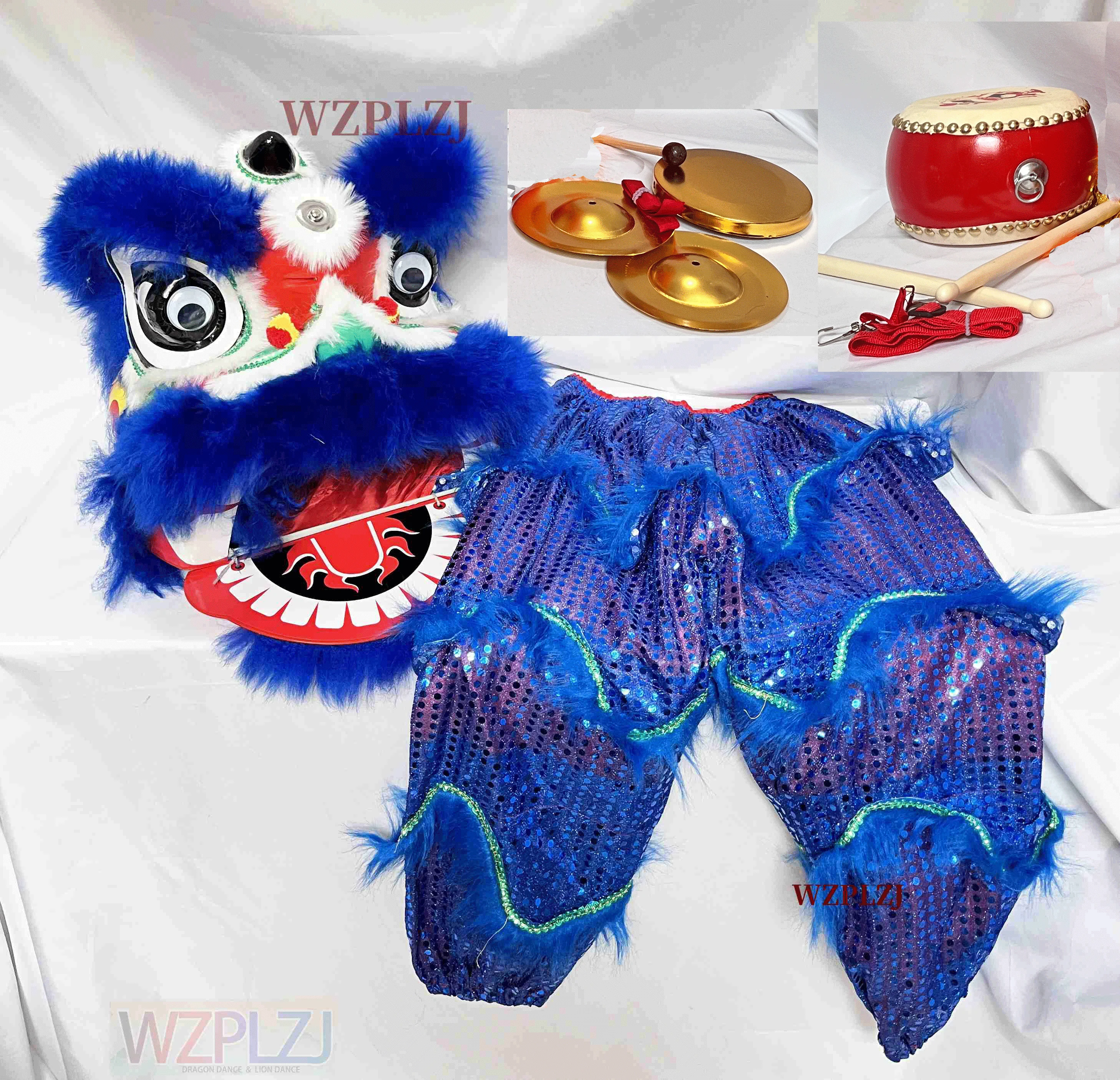 Costume de Tambour de brevClassique Clignotant pour Enfant, Cymbales de Gong de Tambour, Costume de Barrage de Festival, Accessoires de dehors de Parade, 12 Pouces, 3 à 5 Ans